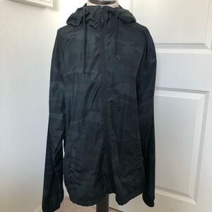 Black Camouflage Windbreaker Jacket